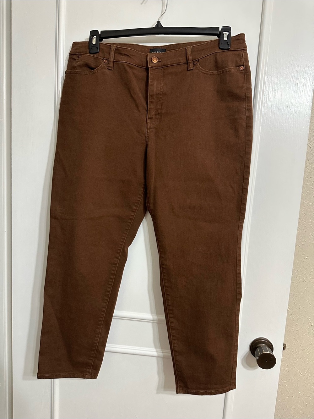 Talbots Brown Slim Ankle Jeans size 14p Classic